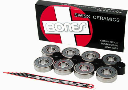 Bones Swiss Ceramic Skateboard Bearings (Set of 8)