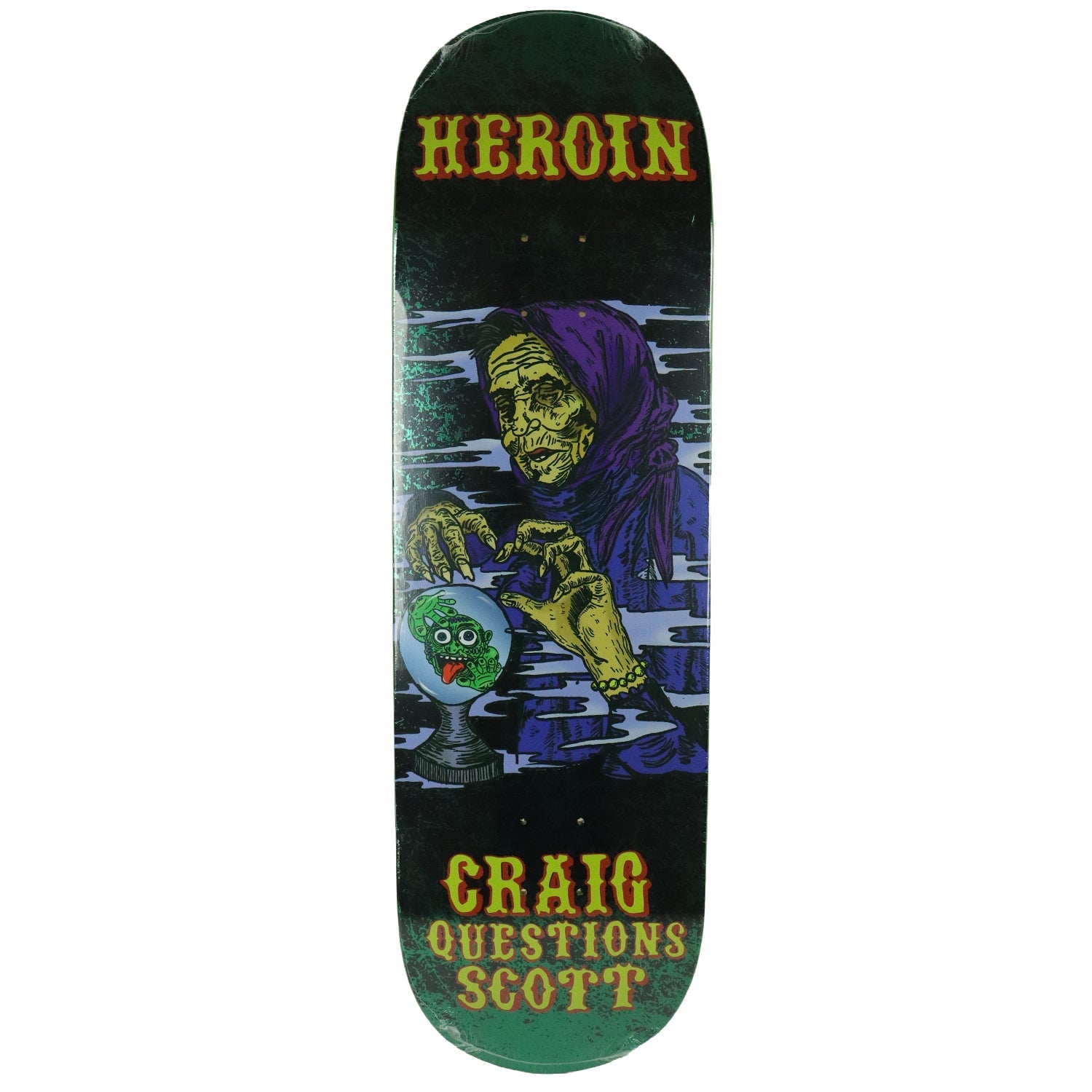 Heroin Skateboard Deck Craig Questions KO2 Fortune Teller 9.25" x 32.5"