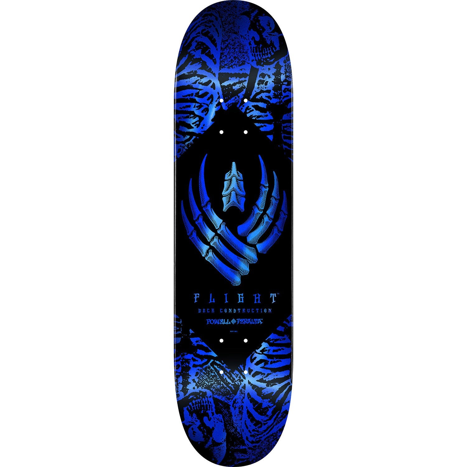 Powell Peralta Skateboard Deck Flight 308 Skeleton Foil Blue 8.75" x 32.33"
