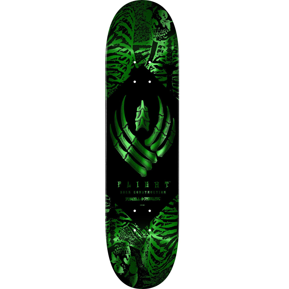 Powell Peralta Skeleton Flight Skateboard Deck - 8.5″ Green Foil