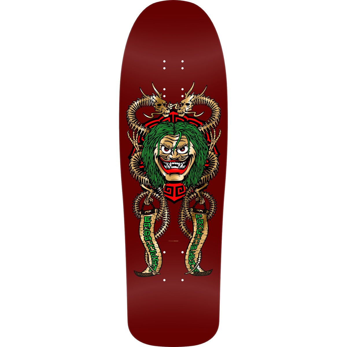 Powell Peralta Skateboard Deck Caballero Mask Burgundy/Gold Foil Old School Reissue