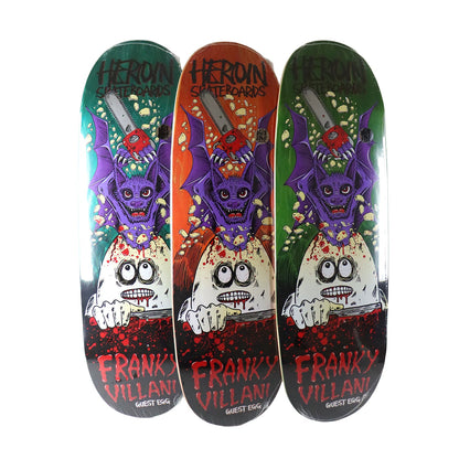 Heroin Skateboard Deck Franky Villani Guest Symmetrical (Assorted) Assorted 9.5" x 32.25"
