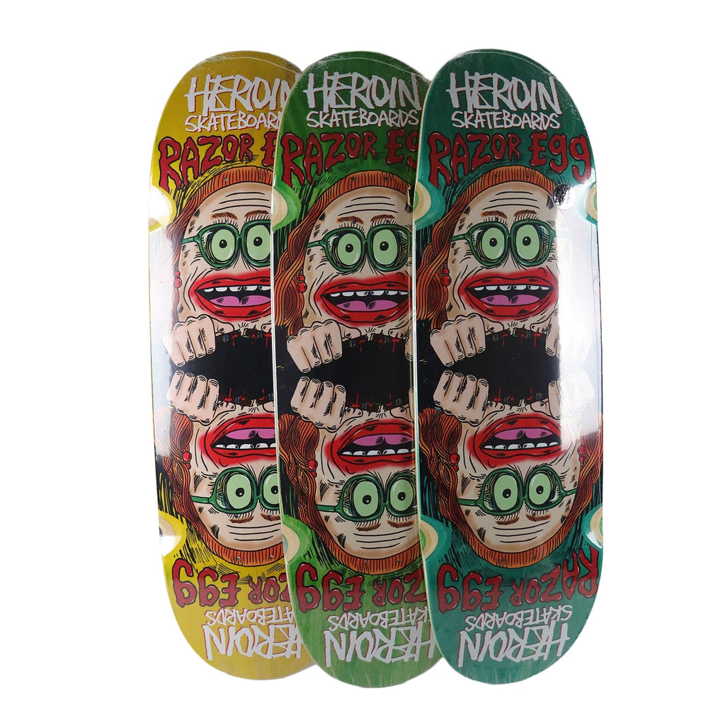 Heroin Skateboard Deck Auntie Razoregg (Assorted) Assorted 9.75" x 32.68"