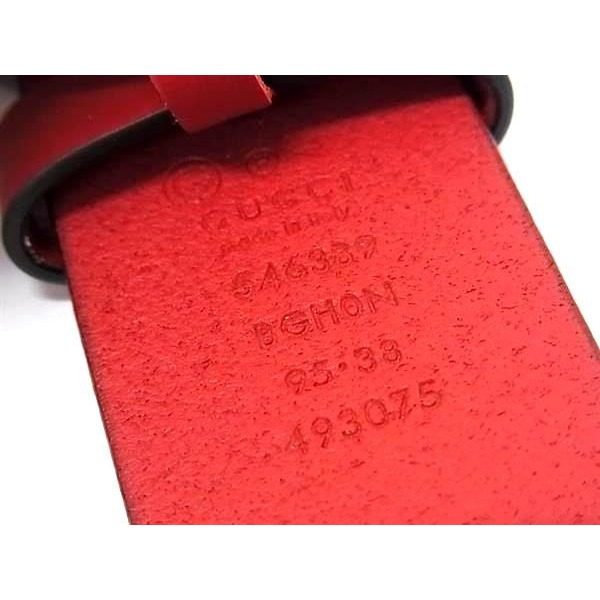 Gucci Interlocking Leather Silver Belt Red