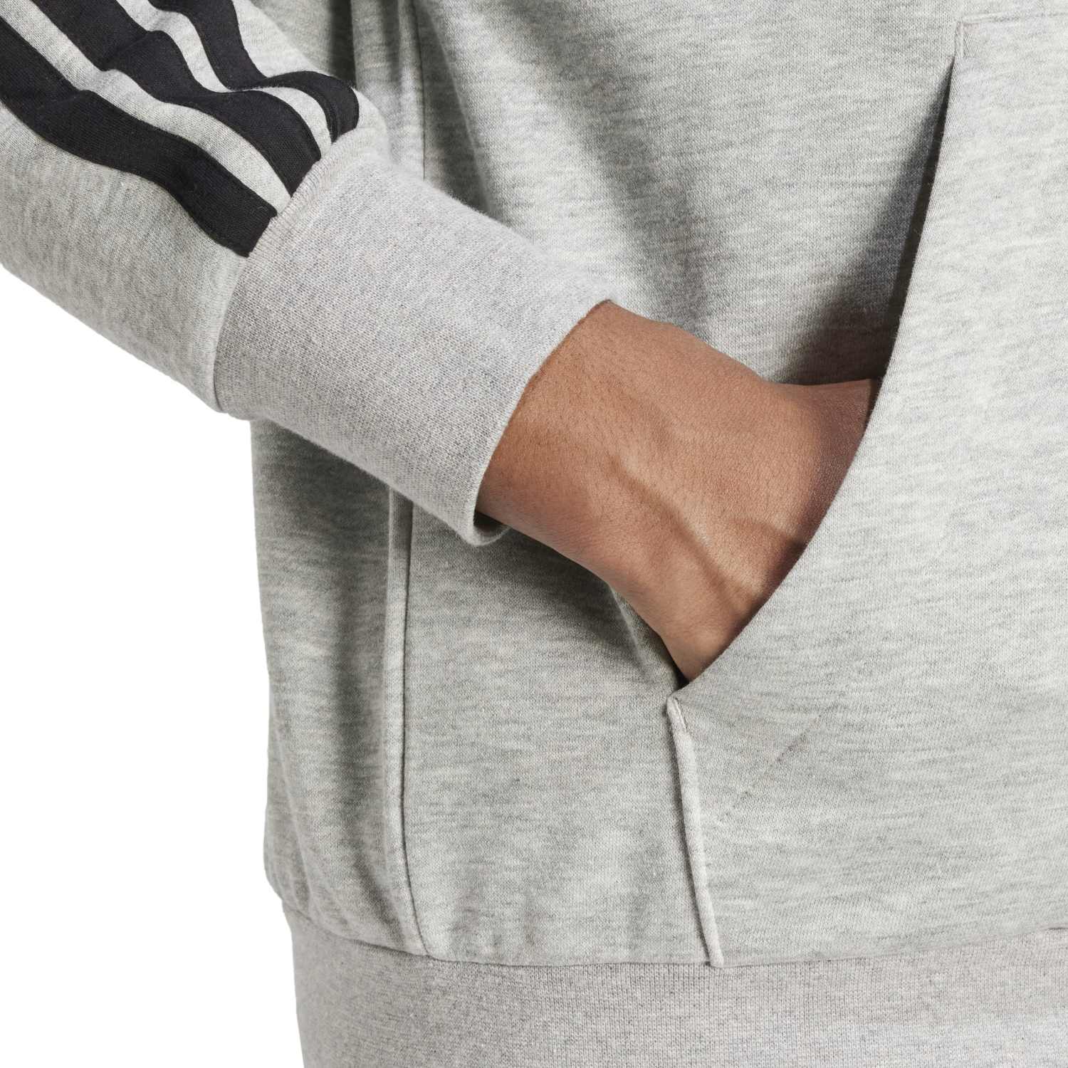 Essentials 3 Stripes Fleece FZ Hoody - Mens
