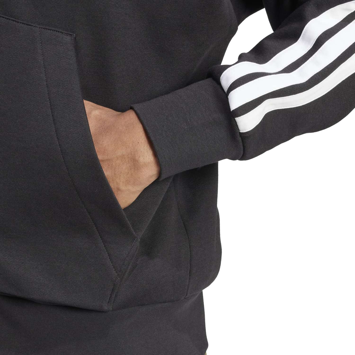 Essentials 3 Stripes Fleece FZ Hoody - Mens