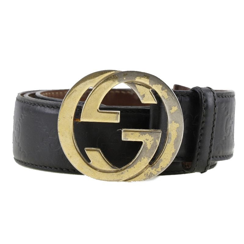 Gucci Interlocking GG Cima Leather Black Belt