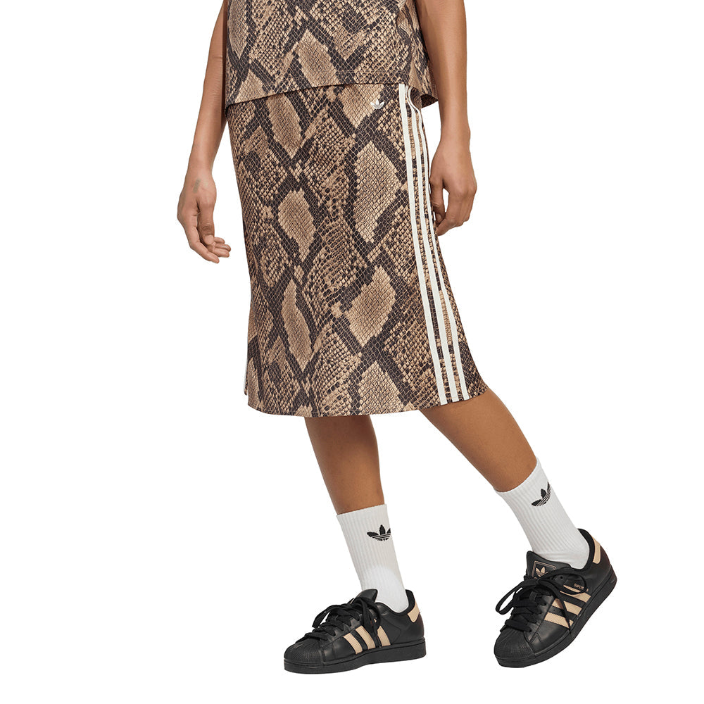 Snake Print Satin Skirt