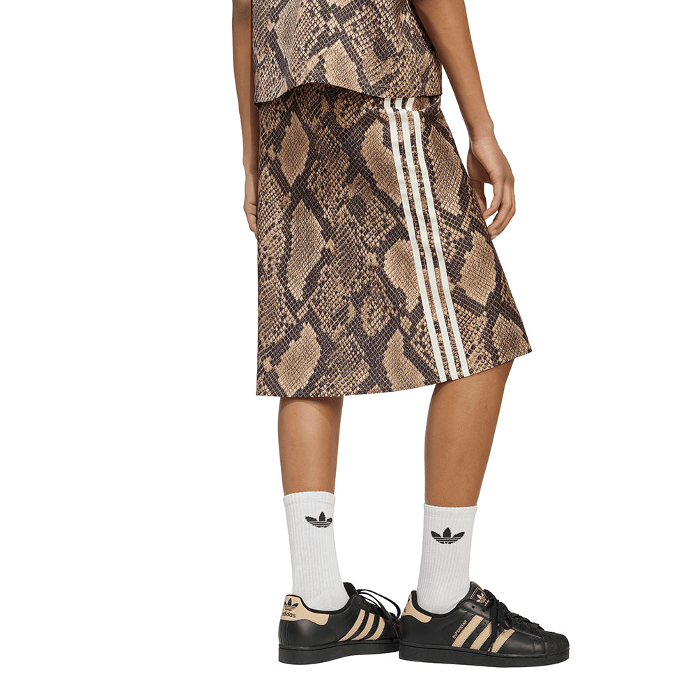 Snake Print Satin Skirt