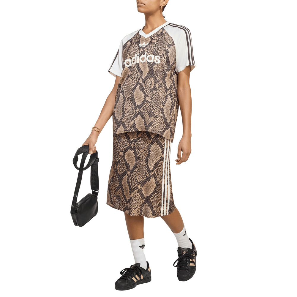 Snake Print Satin Skirt