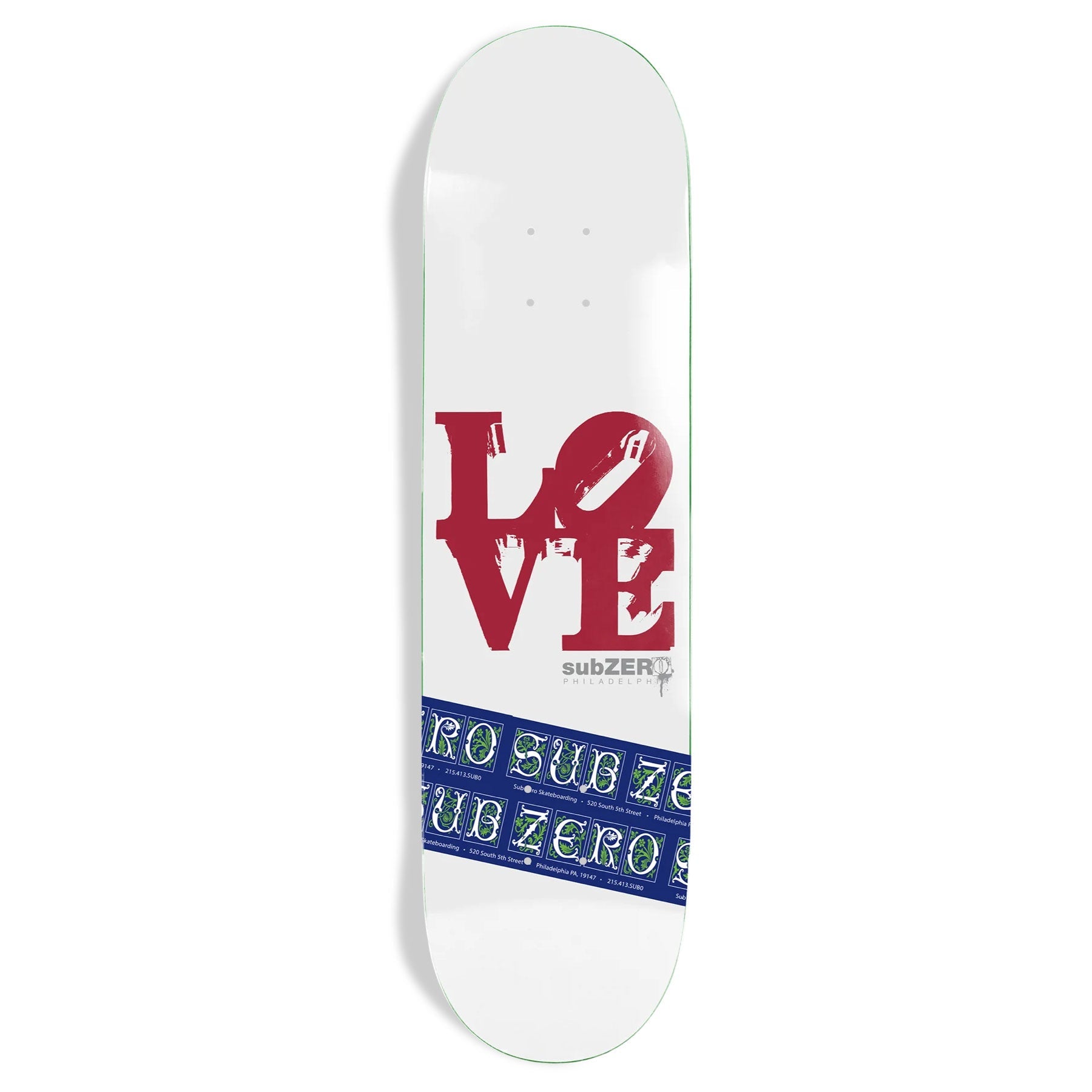 Sub Zero Skateboard Deck Love Park 8" x 31.6"