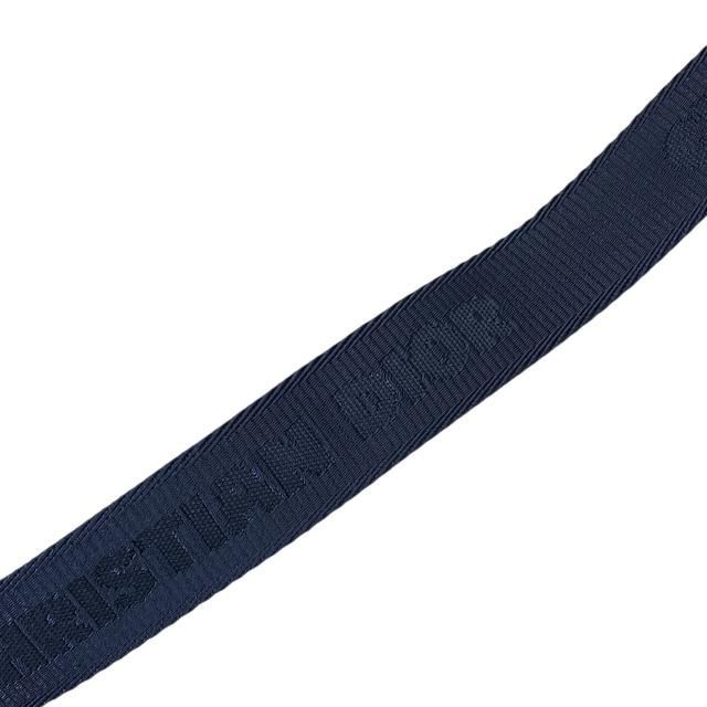 Dior Belt Logo Jacquard Small Item Canvas Leather Navy Silver Hardware
