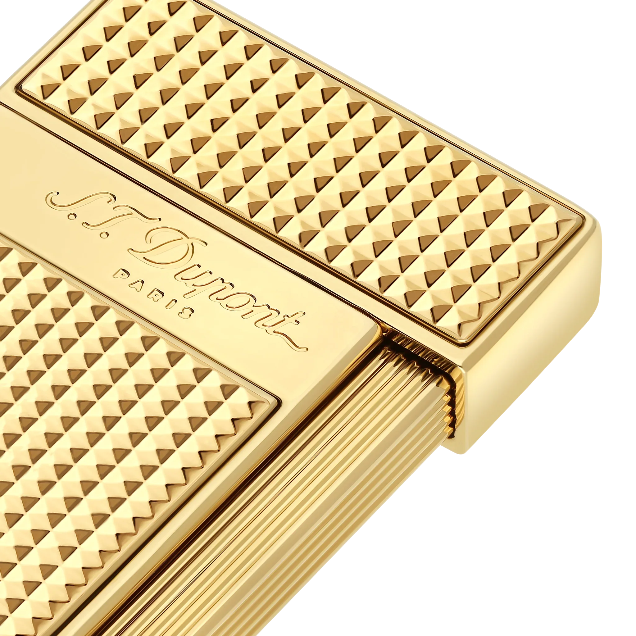S.T. DUPONT SLIMMY DIAMOND HEAD GOLD LIGHTER/BRIQUET 028009