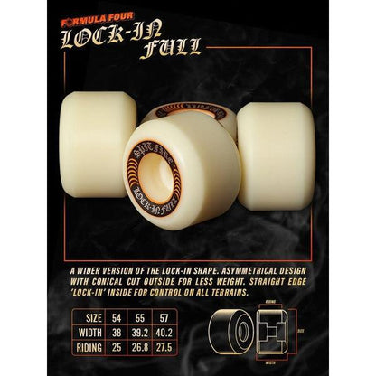 Spitfire Formula Four Lock-Ins Full Wheels Natural 99du 54mm