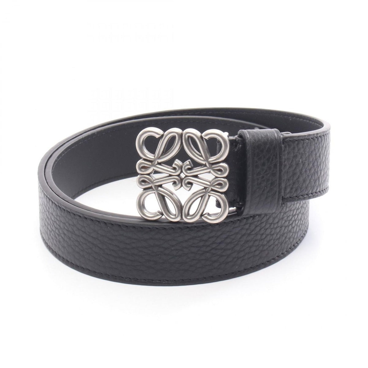 Loewe Belt Anagram Chunky Black Leather