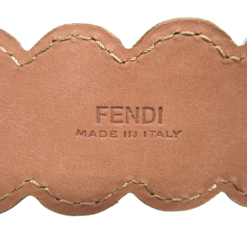Fendi Flower Motif Leather Black 75 Belt 0753