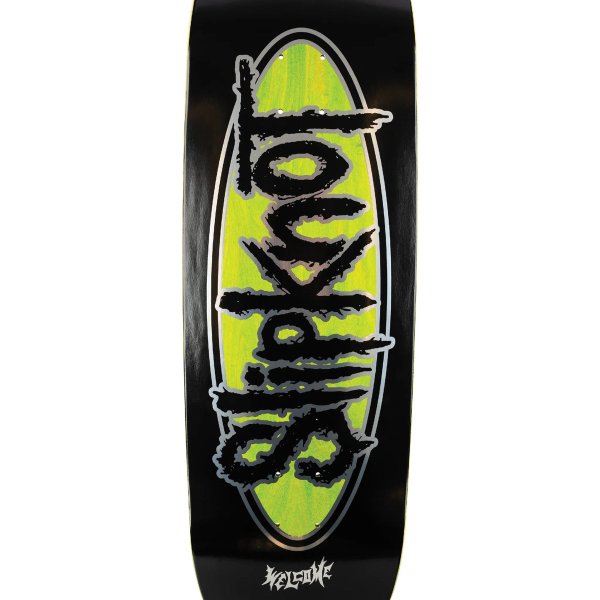 Welcome X Slipknot Skateboard Deck Oval Logo on Boline 2.0 Black/Green Stain 9.5"