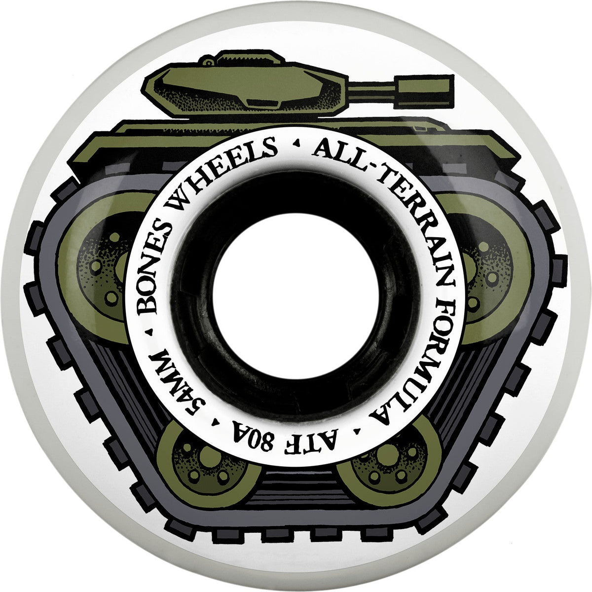 Bones ATF All Tank 54mm 80a Wheels- White (Set of 4)
