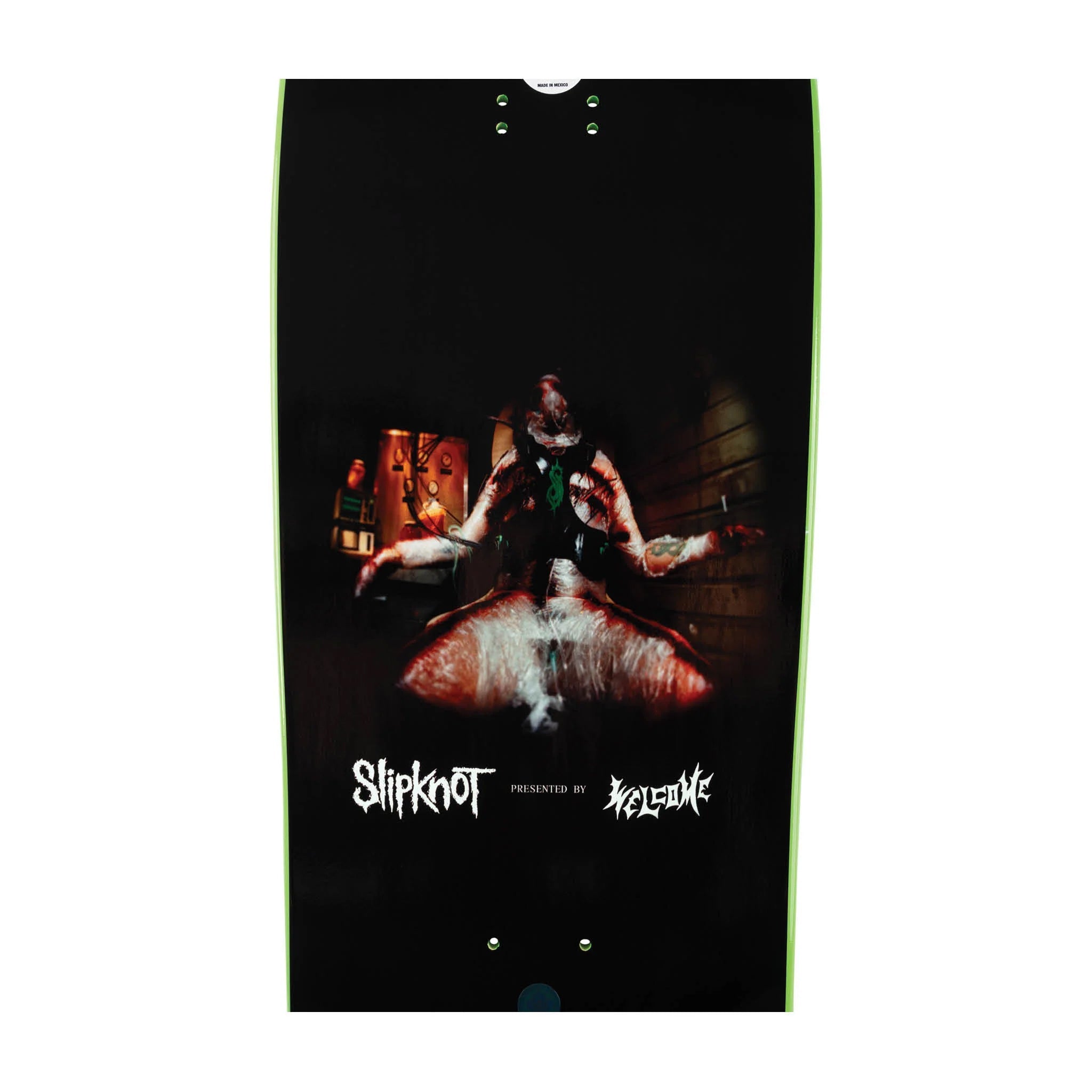 Welcome x Slipknot Skateboard Deck Self Titled on Gaia Black/Green 9.6"