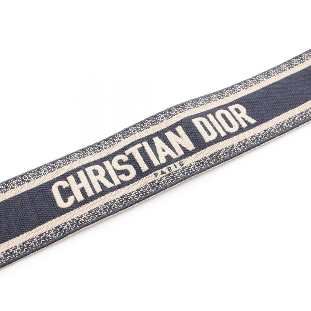 Dior Belt Embroidery Navy Canvas Leather