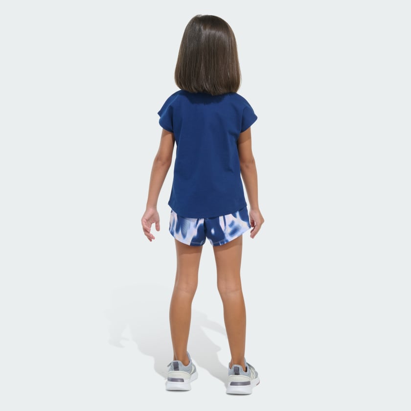 Kids' adidas Two-Piece Cap Sleeve Tee and Woven Shorts Set