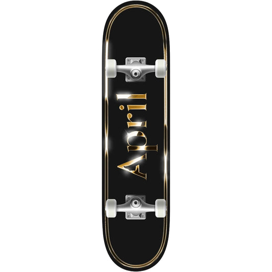 April OG Logo Golden Black Skateboard Complete 8.5"