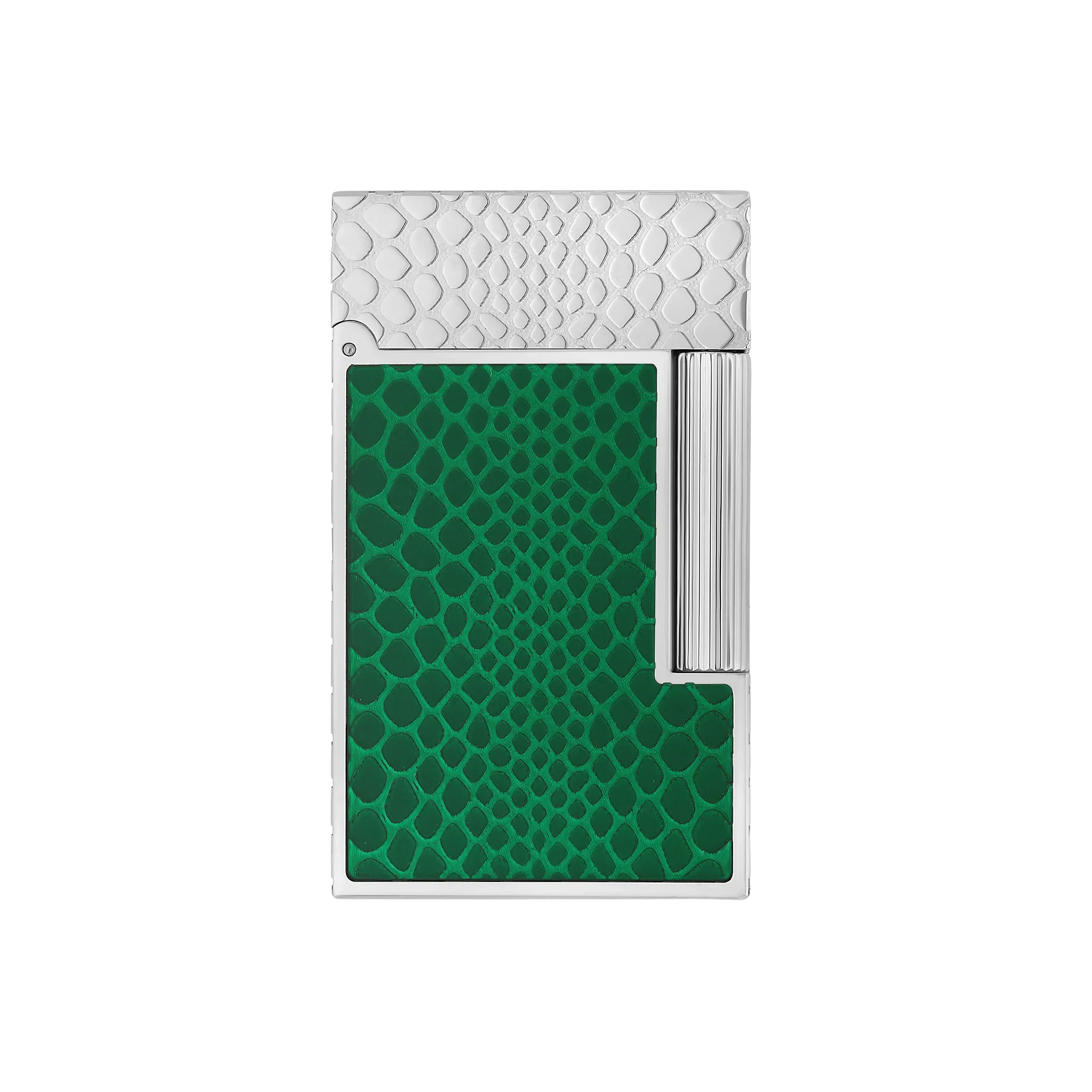 S.T. DUPONT Ligne 2 Guilloche Lacquer Snake Skin Green Palladium Lighter/Briquet C16078