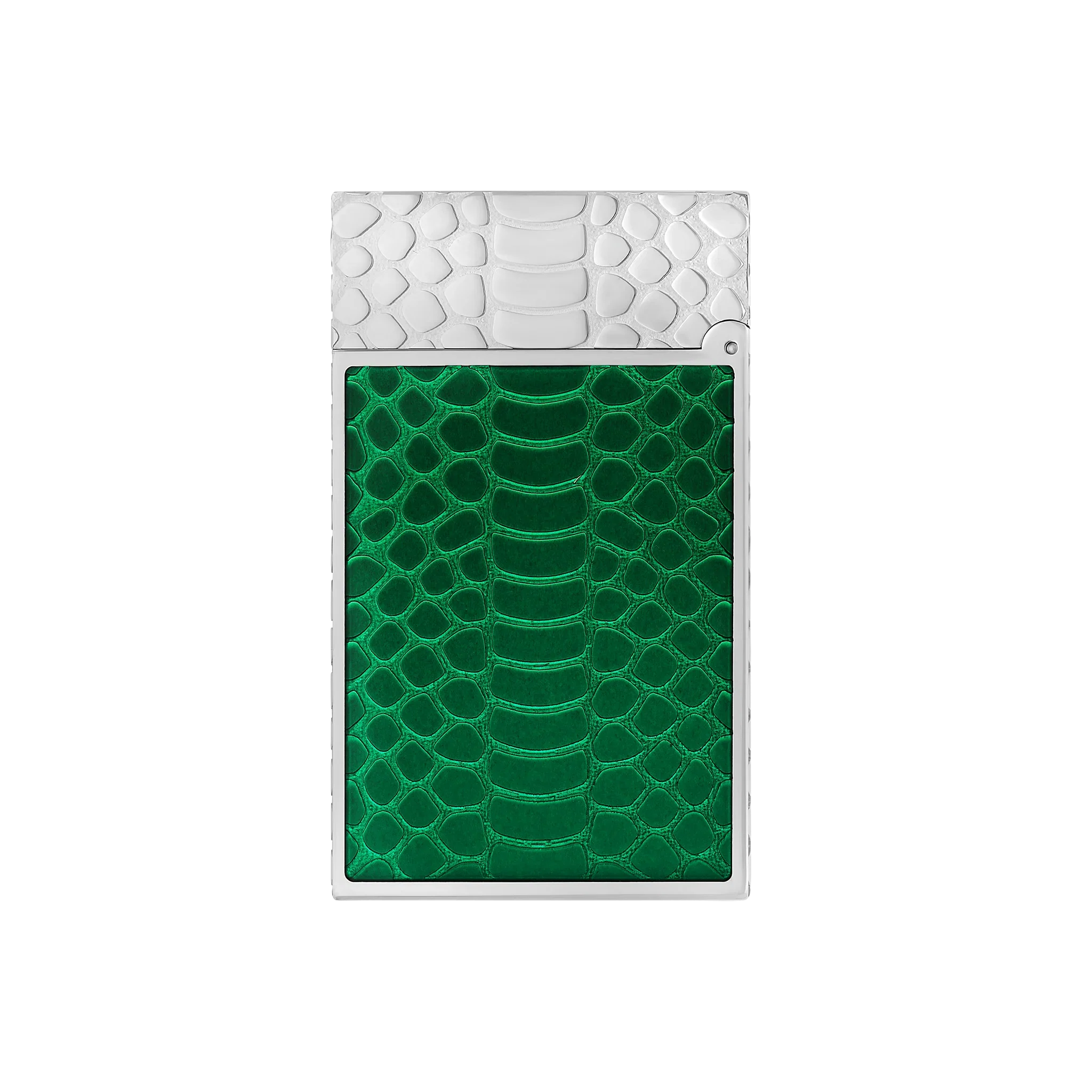 S.T. DUPONT Ligne 2 Guilloche Lacquer Snake Skin Green Palladium Lighter/Briquet C16078