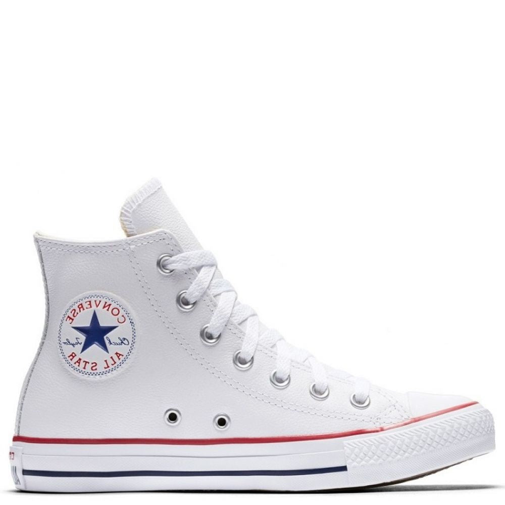 Converse Chuck Taylor All Star Leather High Top in Optic White