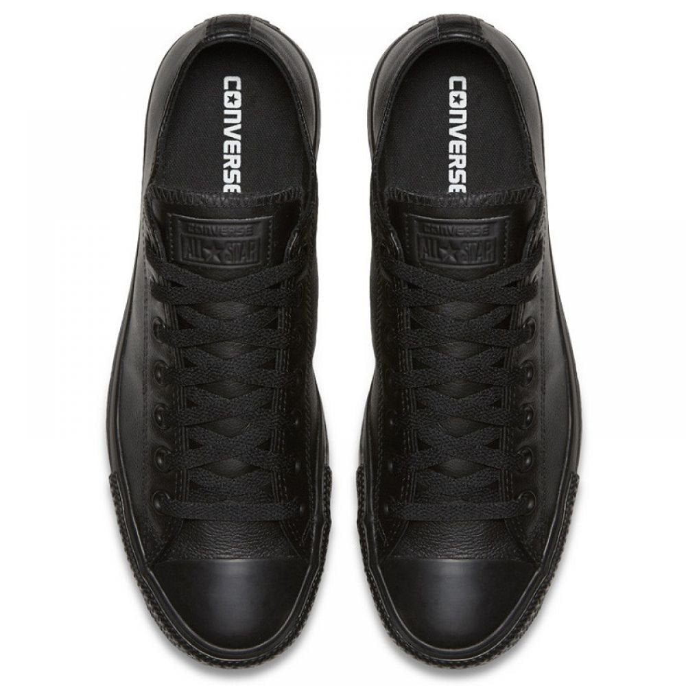 Converse Chuck Taylor All Star Leather Low Top in Black Monochrome