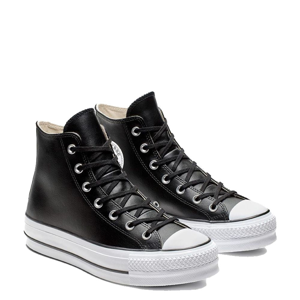 Converse Women's Chuck Taylor All Star Lift Leather High in Black/White