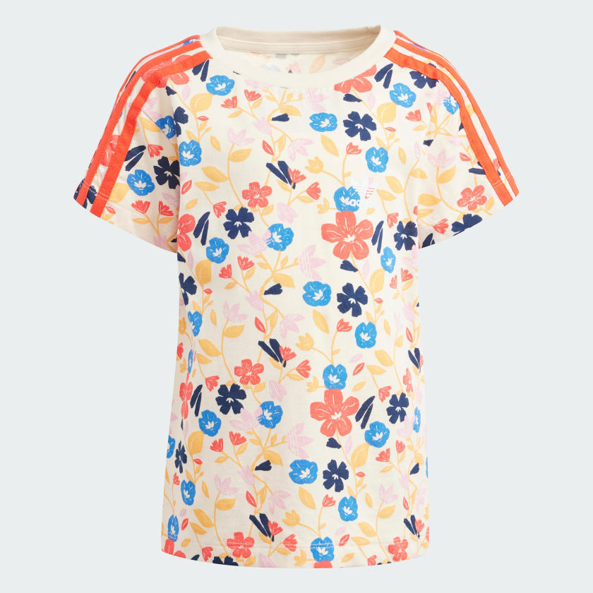 Kids' adidas Floral Cycling Shorts and Tee Set