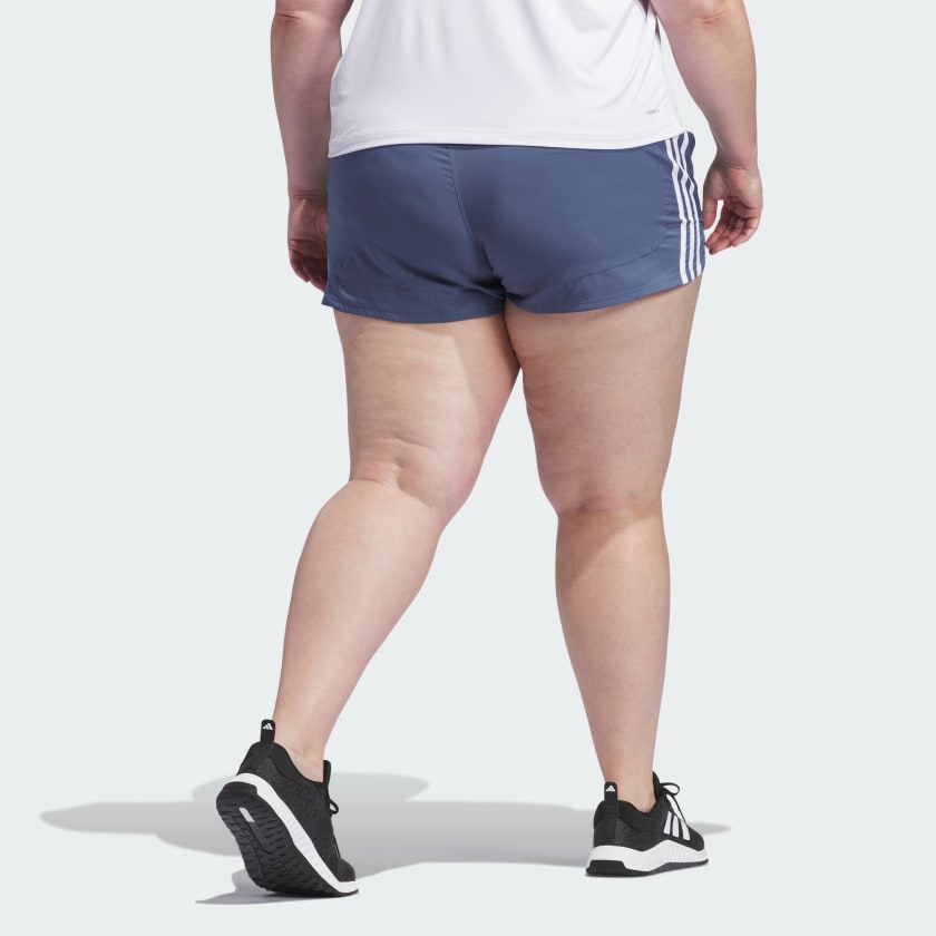Women's adidas Pacer Training 3-Stripes Woven High-Rise Shorts (Plus Size)