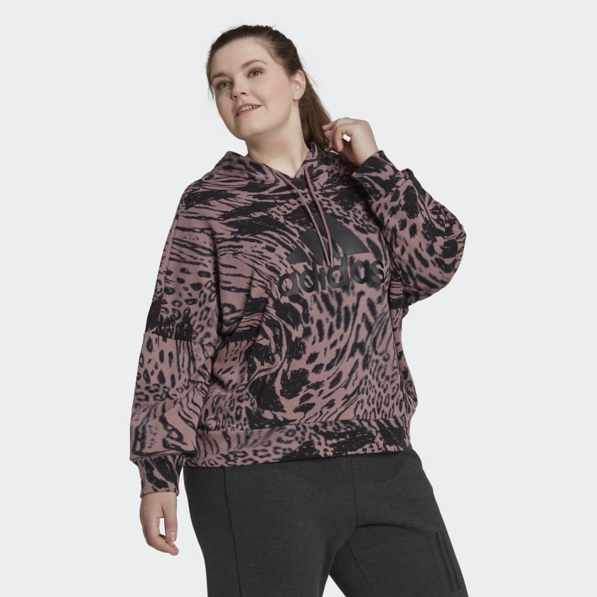 Women's adidas Future Icons Animal Print Hoodie (Plus Size)