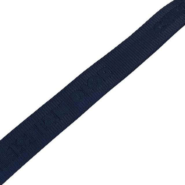 Dior Belt Logo Jacquard Small Item Canvas Leather Navy Silver Hardware
