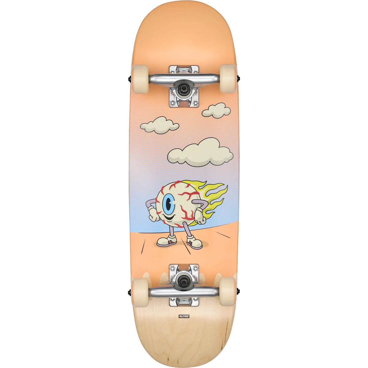 Globe Kids Wide Mini Skateboard Complete Flaming Eye 7.9"