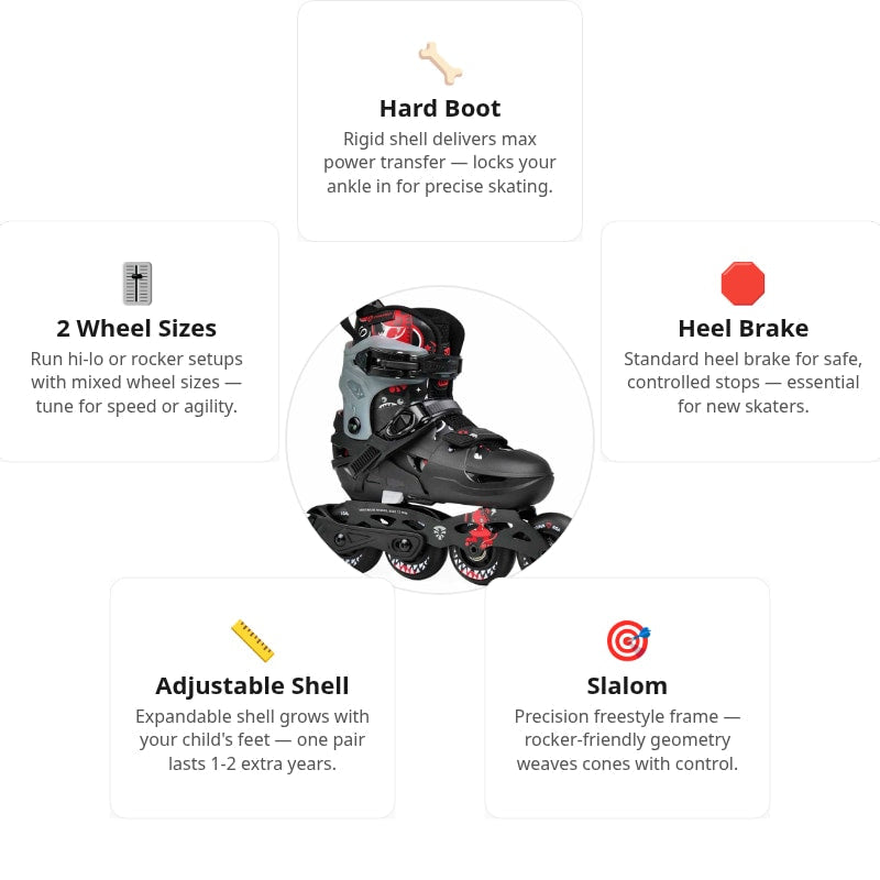 Flying Eagle L6 Lumos Black Kids Skates