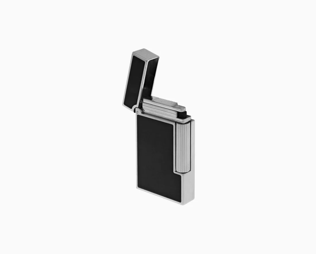 S.T. DUPONT Black Lacquer and Palladium Ligne 2 Slim Lighter/Briquet 017080