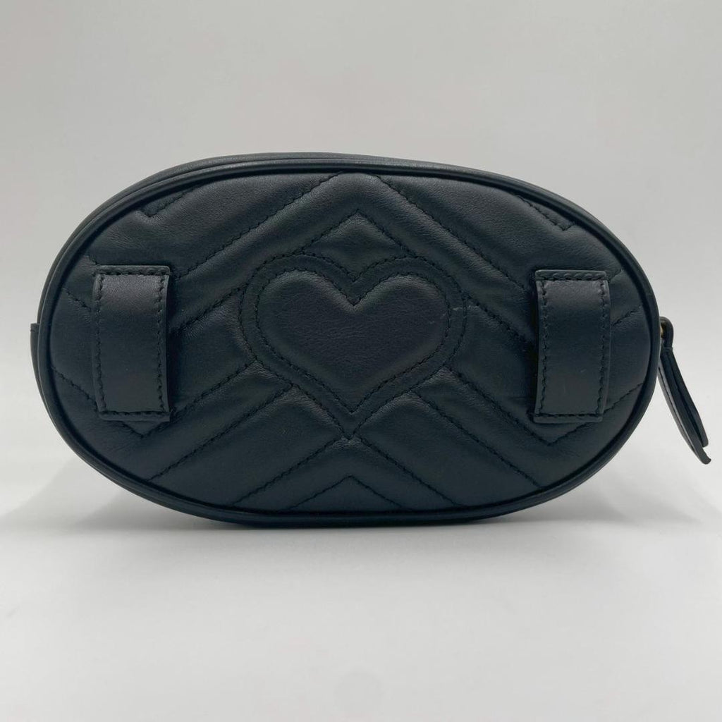Gucci Marmont Matelasse Leather Belt Bag Black