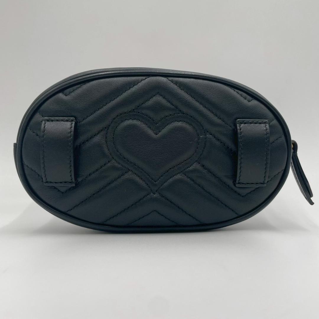 Gucci Marmont Matelasse Leather Belt Bag Black