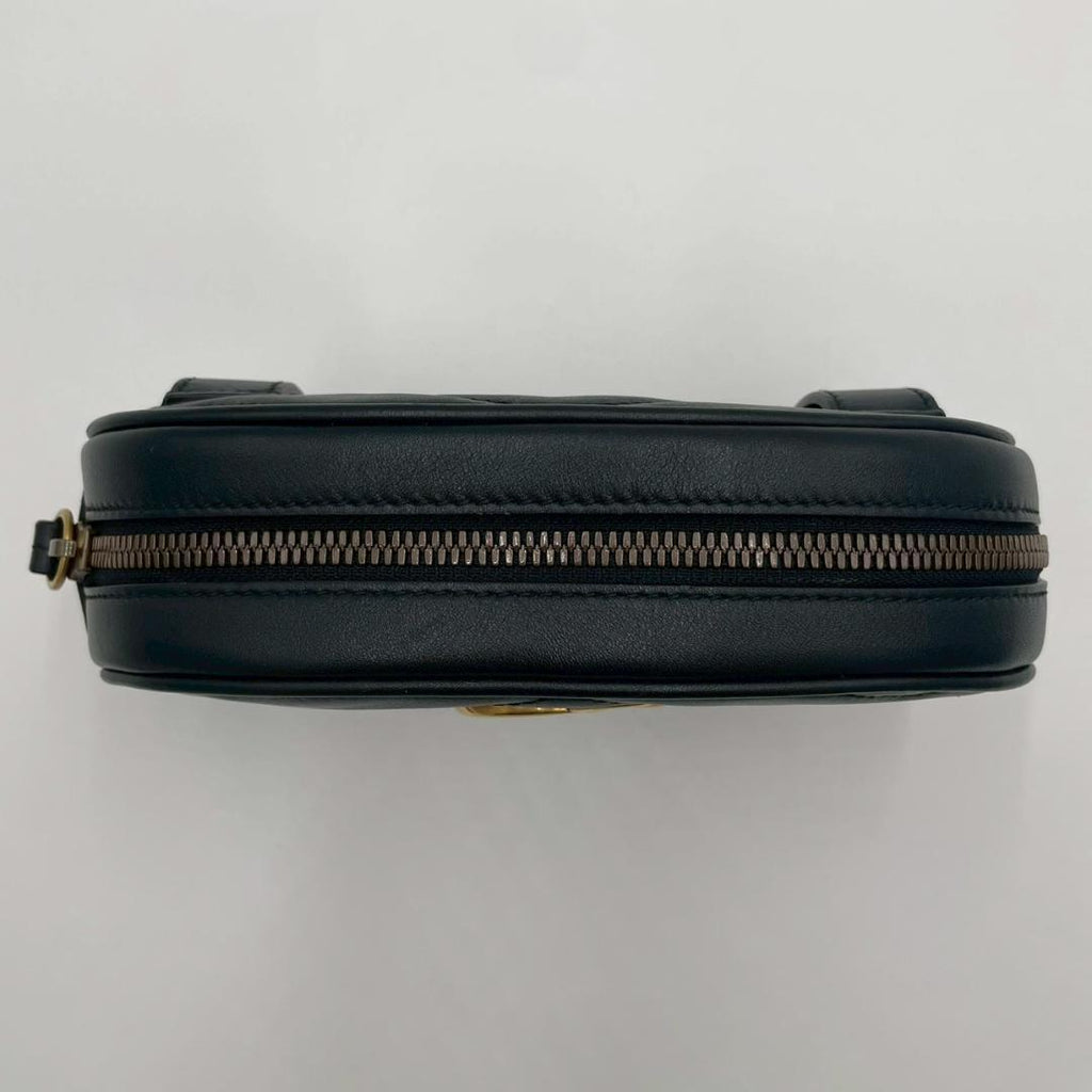 Gucci Marmont Matelasse Leather Belt Bag Black