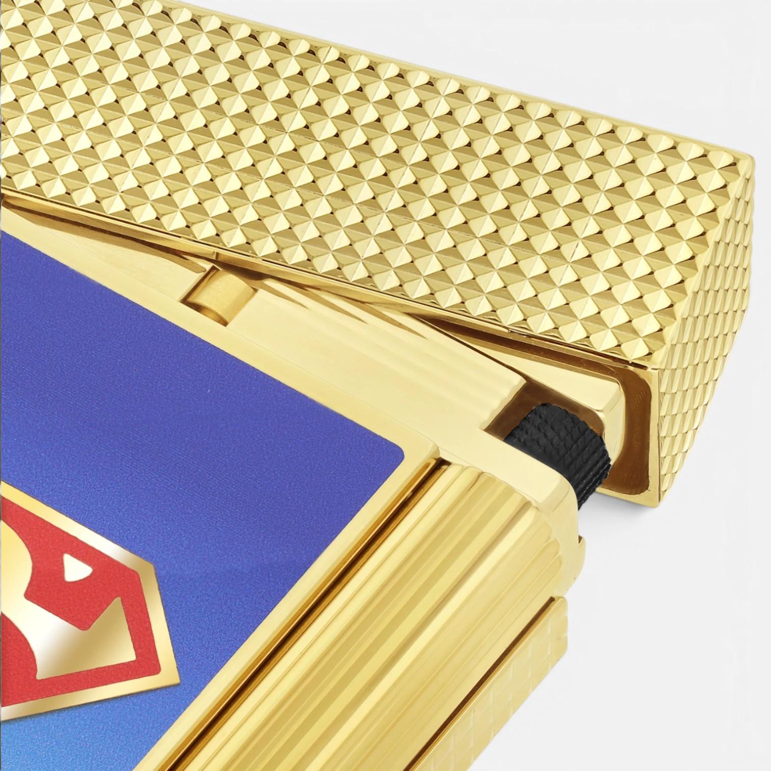 S.T. Dupont DC Comics Superman Line 2 Blue Lacquer Lighter C16027CL